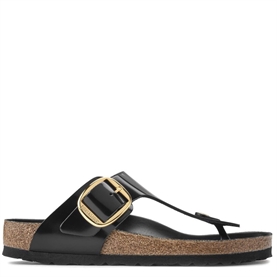 Birkenstock Gizeh Big Buckle Sandaler, High-Shine Black